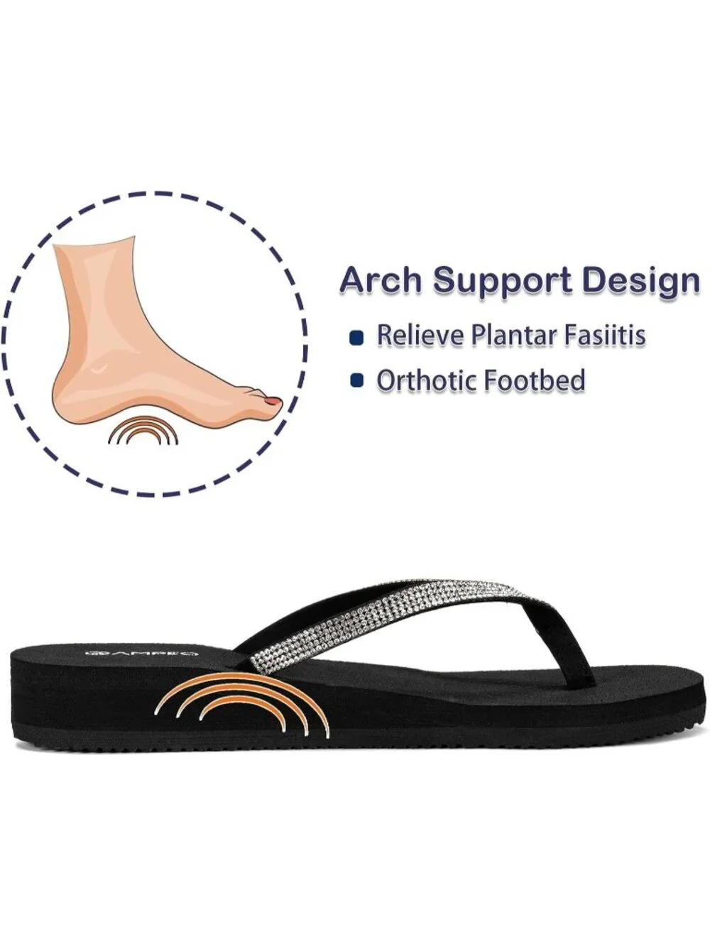 Women's Black Sparkly Rhinestone Thin Straps Design for Beach Flip Flop Sandals